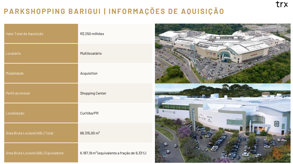Informações da aquisição